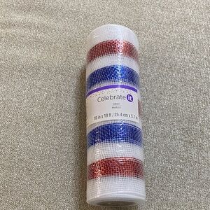Celebrate It Patriotic Red White Blue Mesh Roll